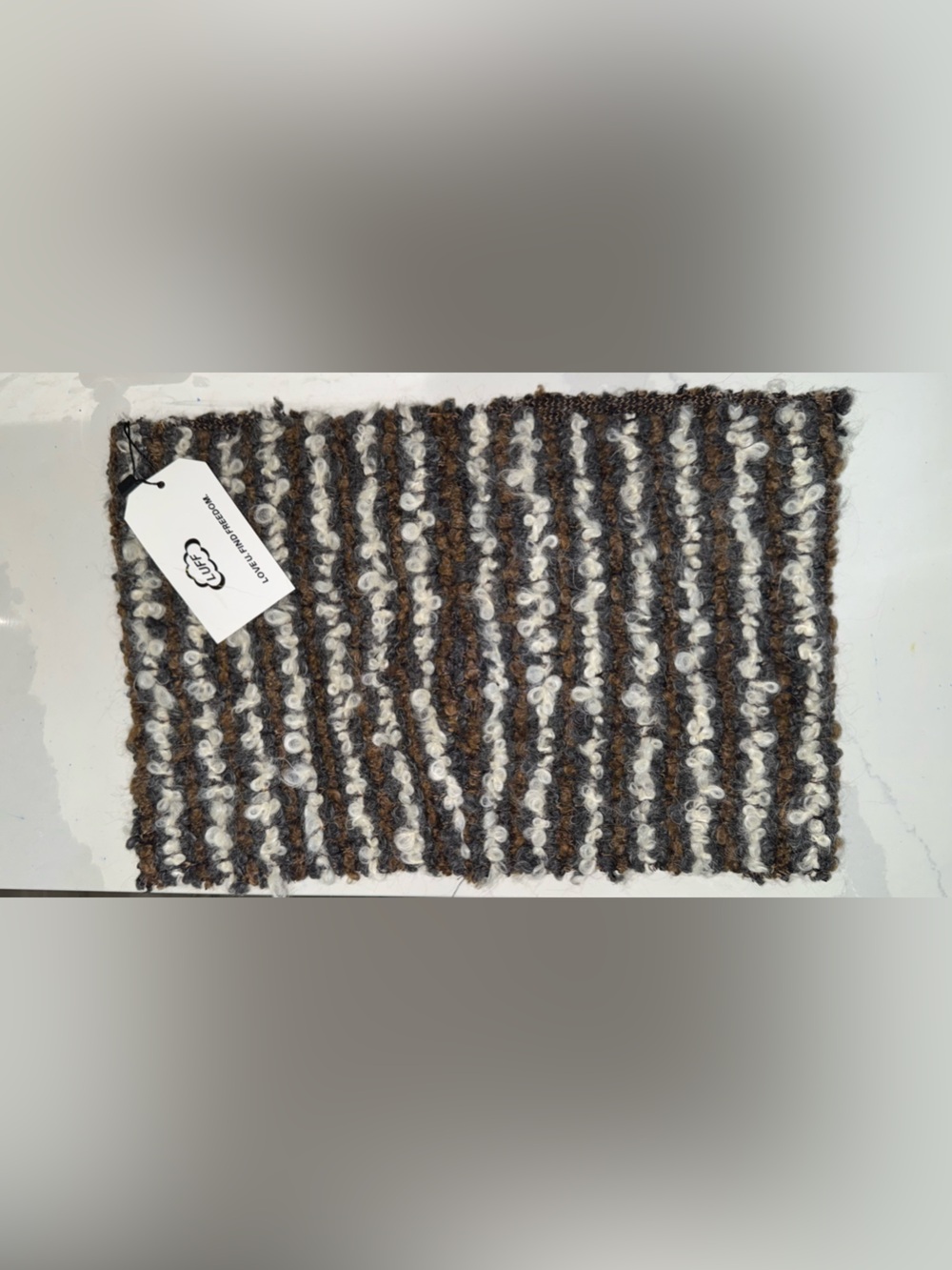 LUFF Knitted Striped  Bandeau in Brown, Black & Cream